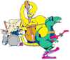 Dinosaur Rock Band - Noele Hall cassette cover
